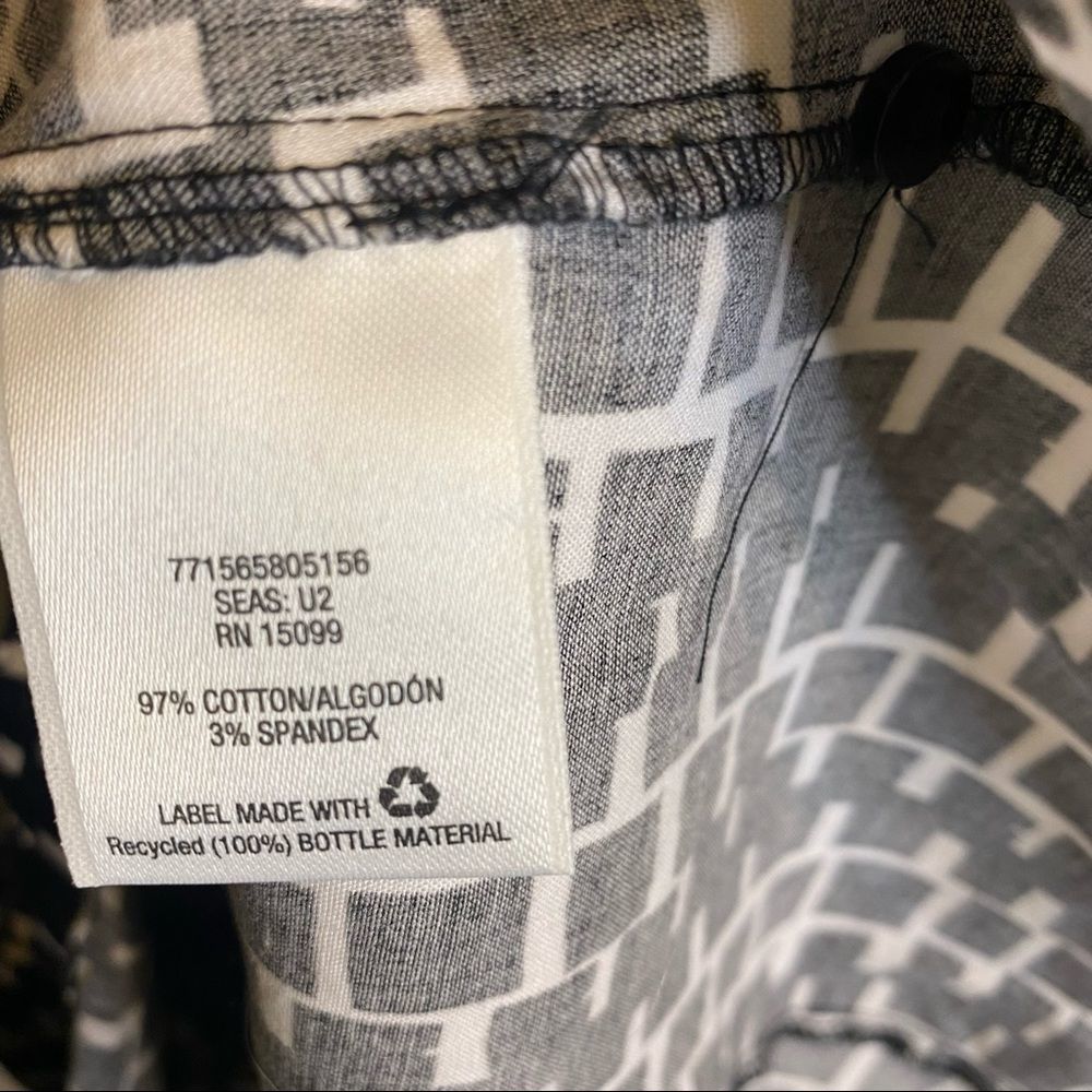 Covington Black & White Womens Button Up Short Sleeve Blouse Shirt Size XL - Picture 5 of 6